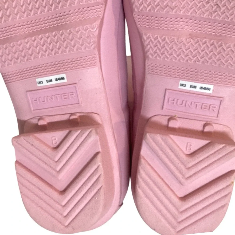 Hunter Original Kids Tall Rain Boots Pink Matte Waterproof Rubber Girls US 4